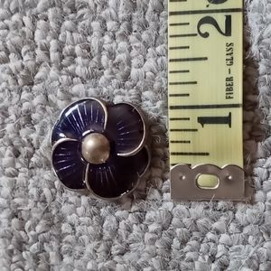 Vintage enamel button with gold trim